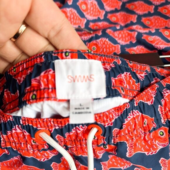 SWIMS Nuotare Swim Short Red Fish Print L - Picture 6 of 6